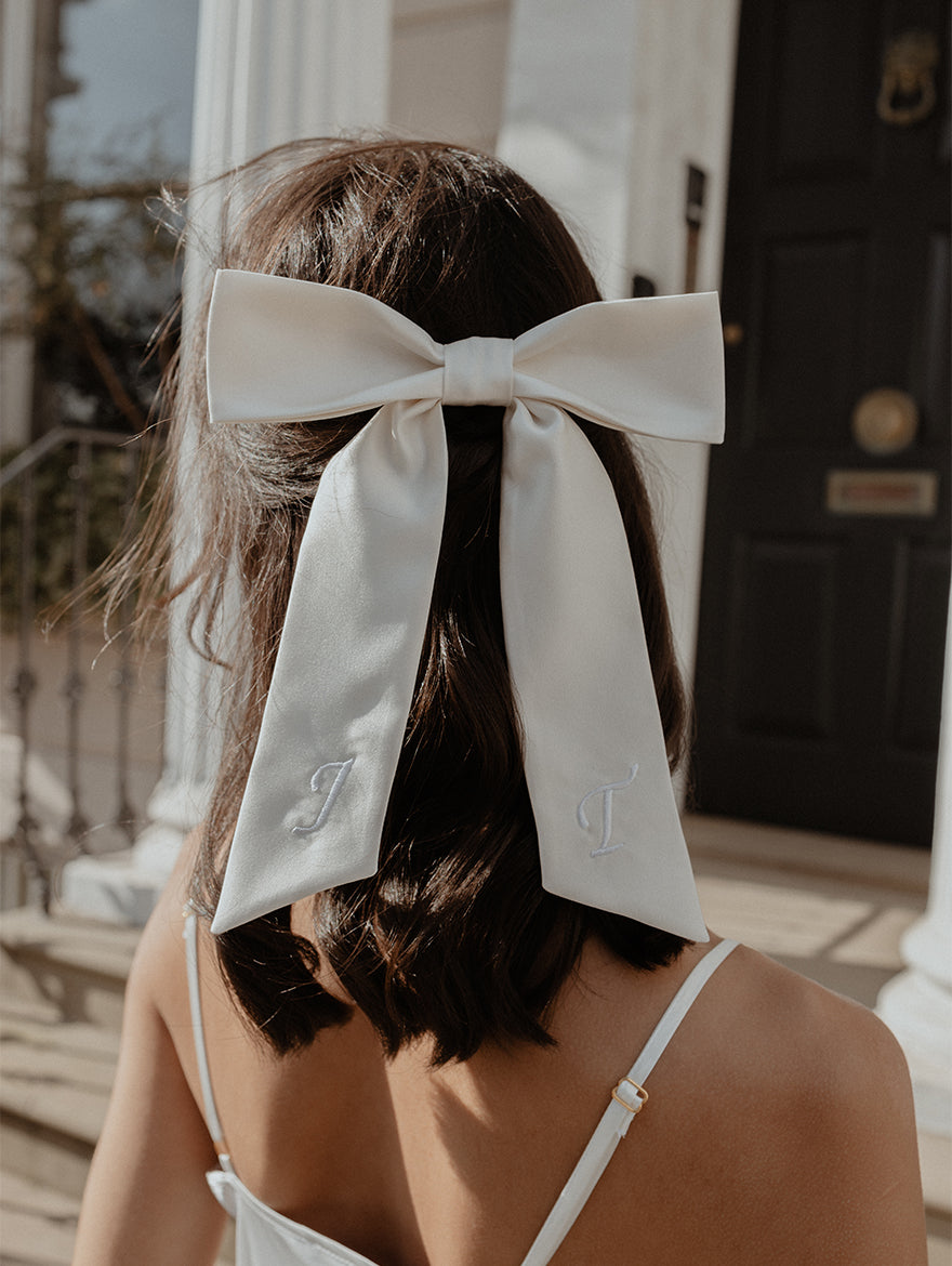 Satin Hair Ribbon for Bride Minimalist Silk Ribbon for Hair 