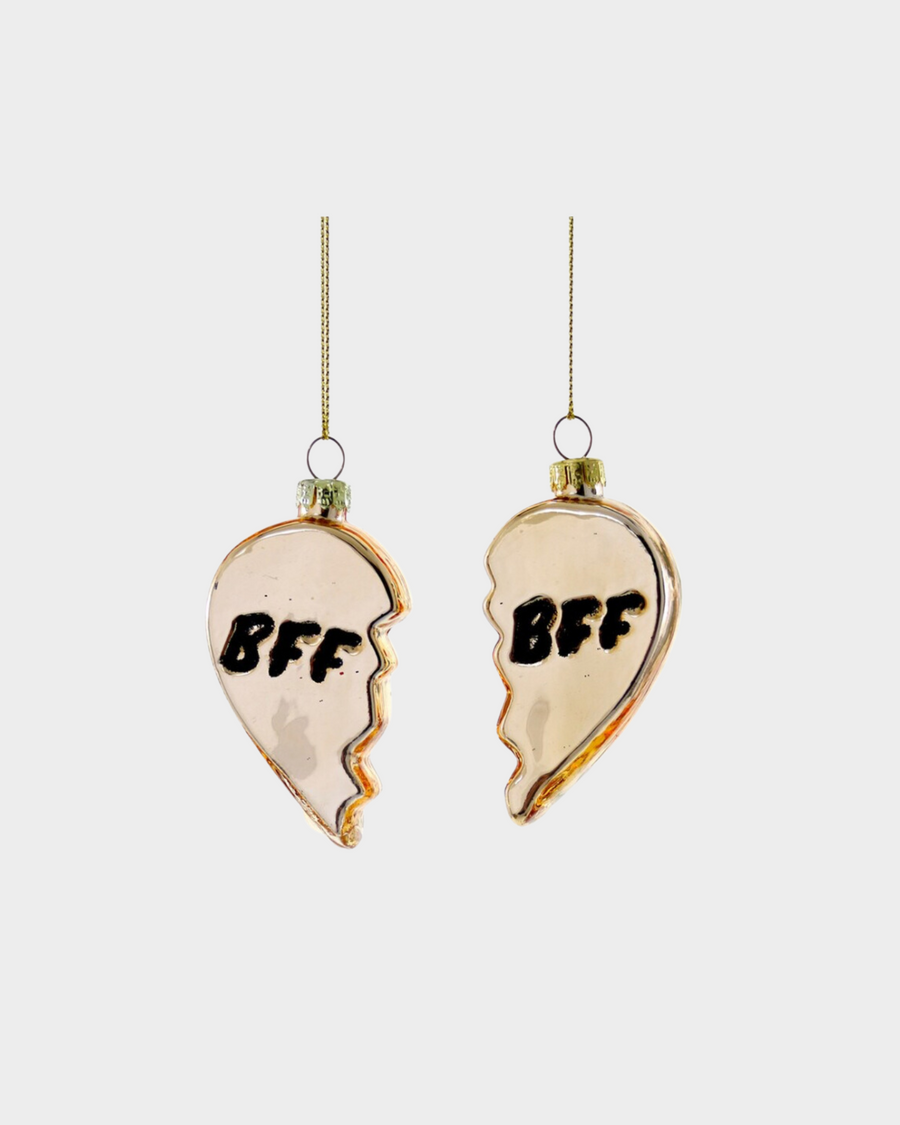 BFF Heart Ornament (set of 2)