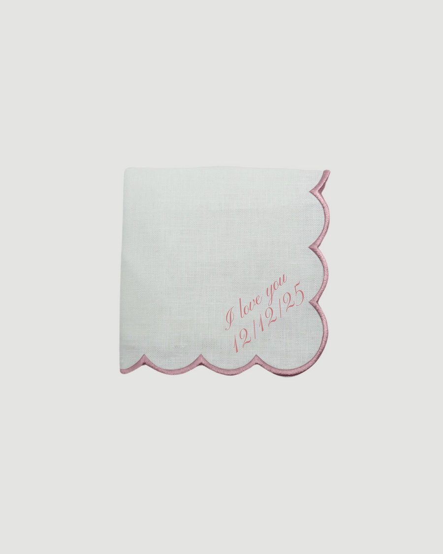 Personalised Scallop Handkerchief