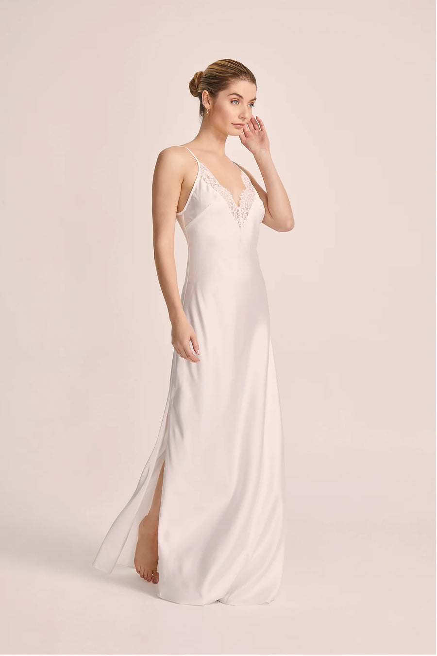 White Sian Long Slip