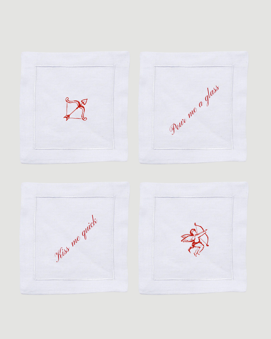 Valentine's Cocktail Napkins (Set of 4)